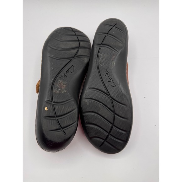 Clarks Bendables‎ Leather Flats Comfort Casual Shoes Brown Women\'s 7.5